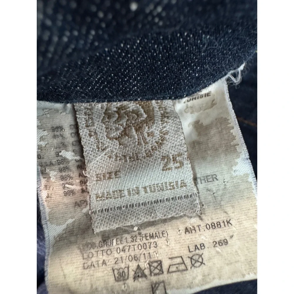 Y2K Diesel Grupee Super Slim Skinny Jeans Womens Dark Wash 0881K Stretch Denim‎